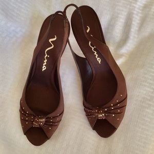 ❤️ TODAY $12 Gorgeous NINA 4” heels Chocolate Brown 9 1/2 M